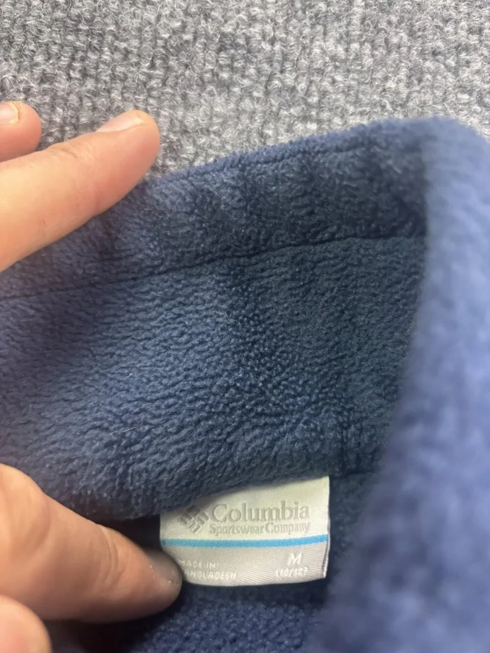 Columbia Jacket Youth Medium 10/12 Blue Green Fleece Full‎ Zip Pockets Warm